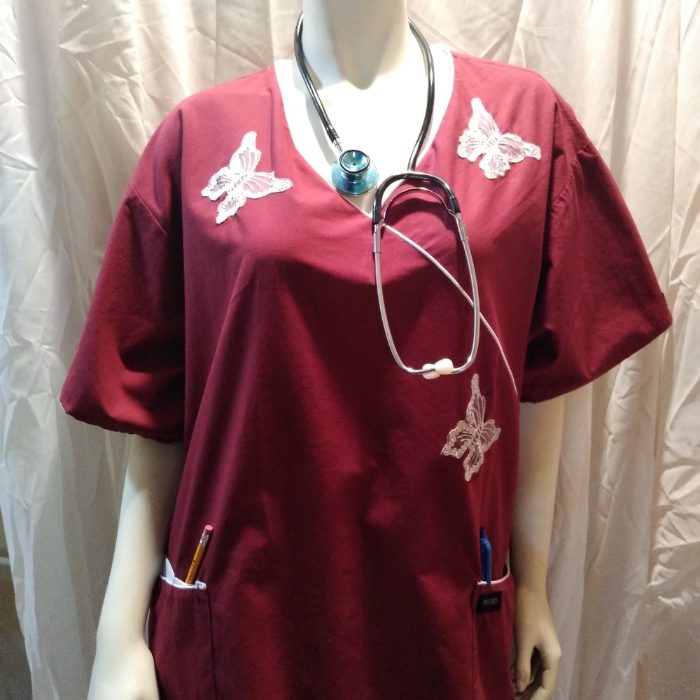 Pretty plus size scrub uniform skirt set